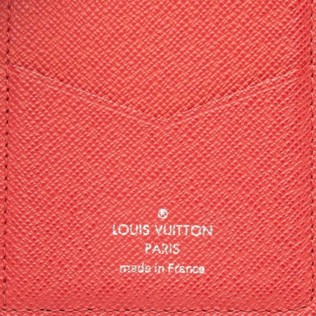 Louis Vuitton Taiga Card Holder Pocket Organizer Blue Leather Very good - Box View