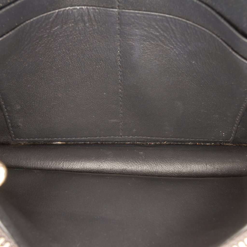 Dior Metallic Patent Microcannage Diorama Wallet on Chain Silver Leather Very good condition - Model View