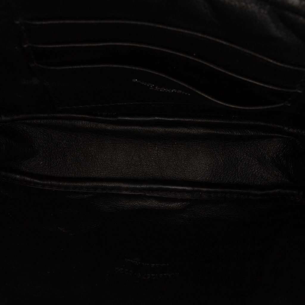 Saint Laurent Mini Grain de Poudre Monogram Lou Camera Bag Black Leather Very good condition - Model View