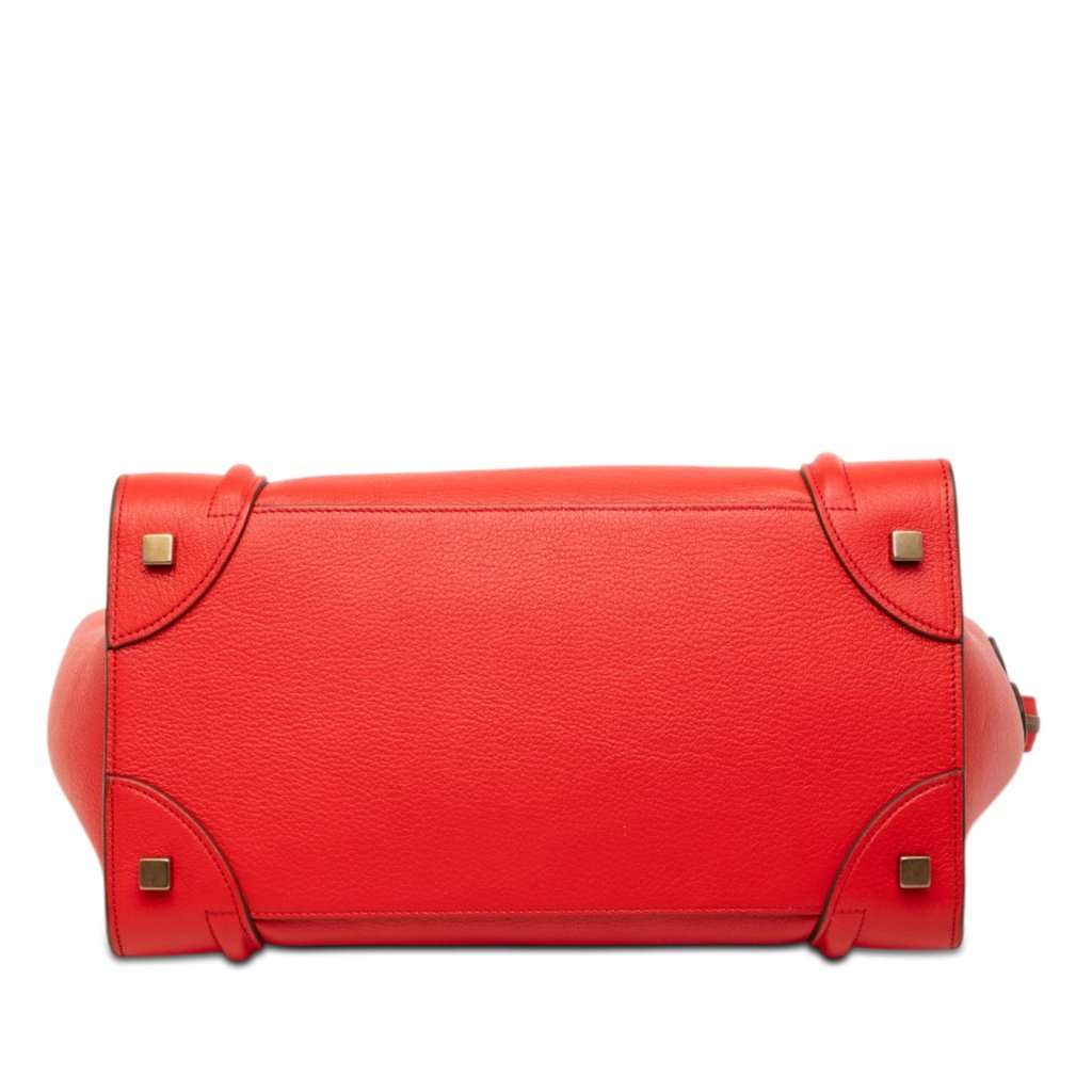 Celine Mini Bicolor Leather Luggage Tote Red Leather Very good condition - Inside View