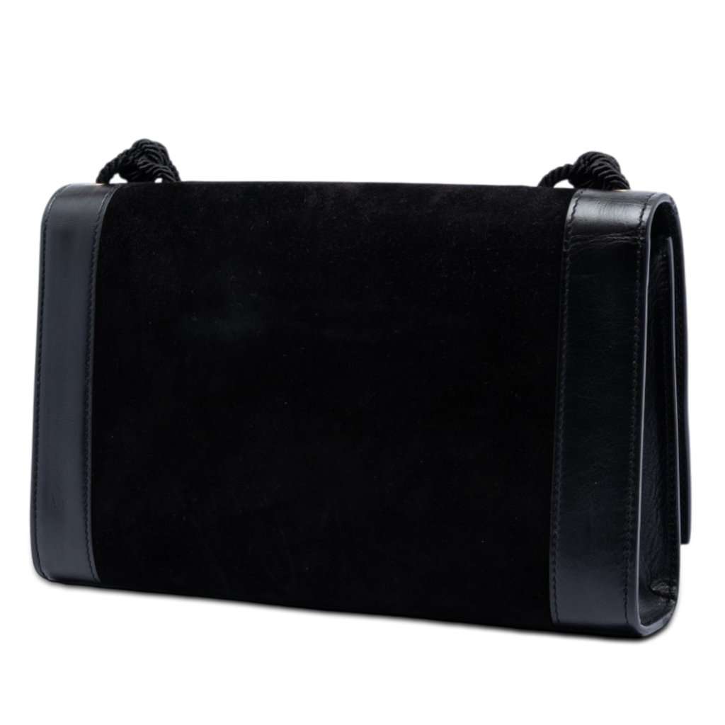 Saint Laurent Medium Suede Rope Stitch Kate Crossbody Black Leather Very good condition - Back View