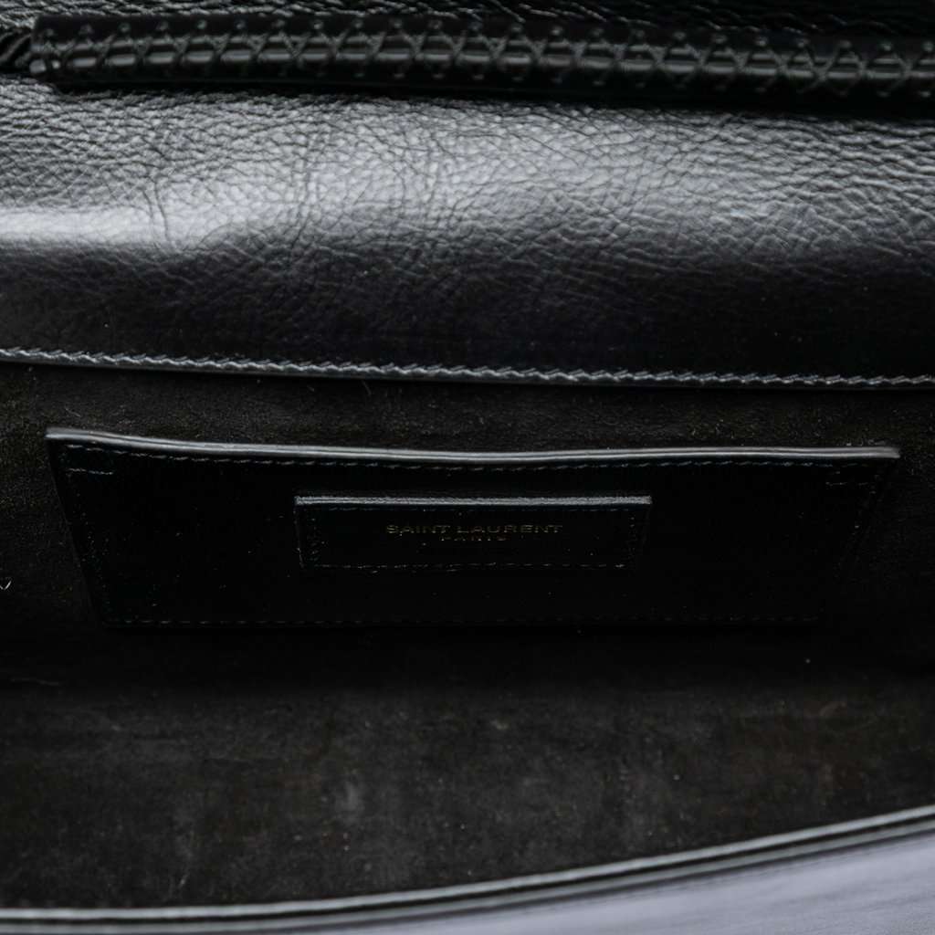 Saint Laurent Medium Suede Rope Stitch Kate Crossbody Black Leather Very good condition - Model View