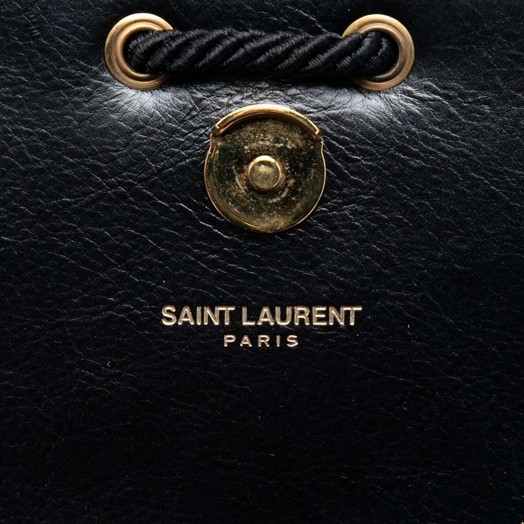Saint Laurent Medium Suede Rope Stitch Kate Crossbody Black Leather Very good condition - Box View