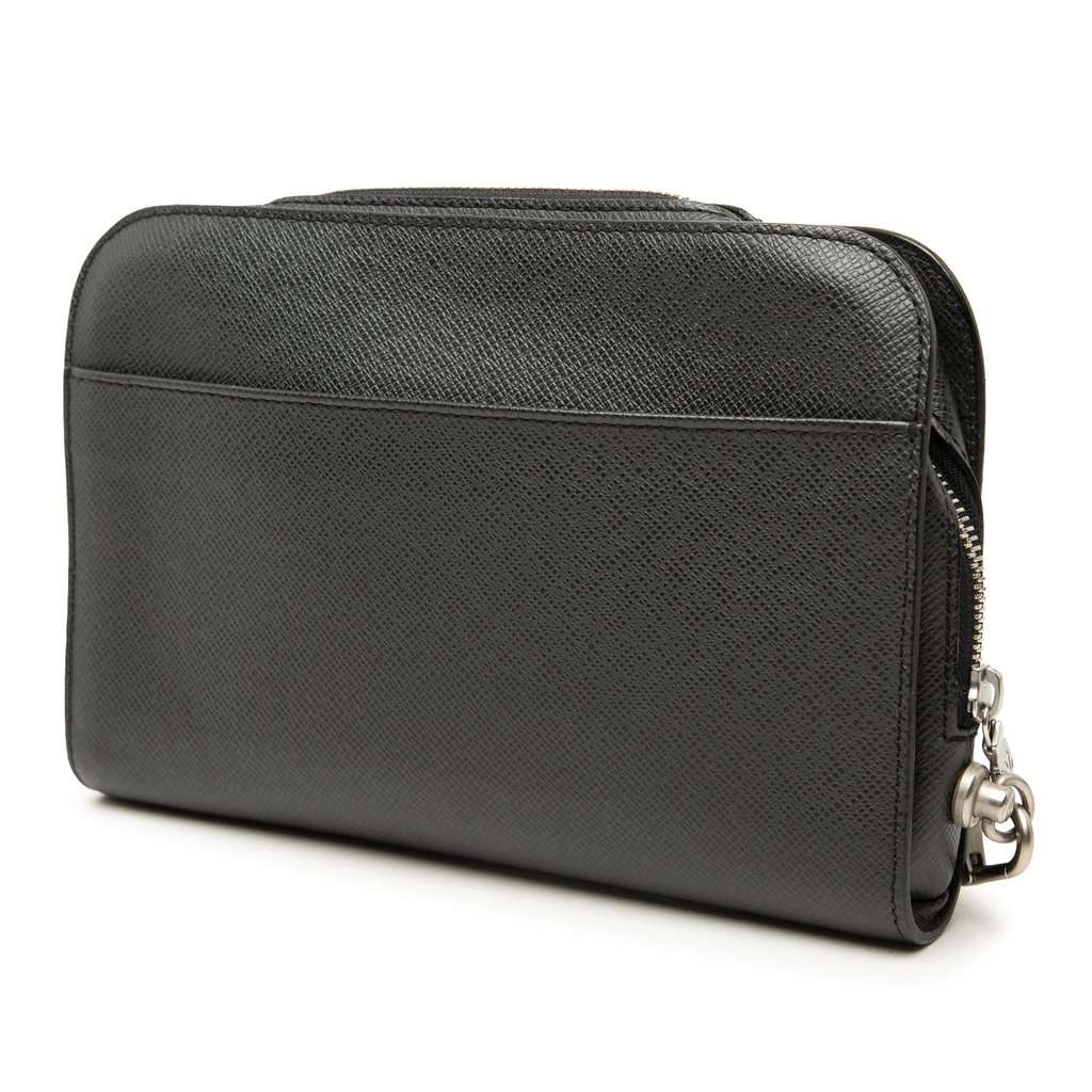 Louis Vuitton Taiga Pochette Baikal Black Leather Very good condition - Back View