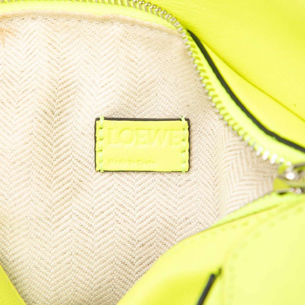 LOEWE Mini Calfskin Puzzle Satchel Yellow Leather Very good condition - Box View