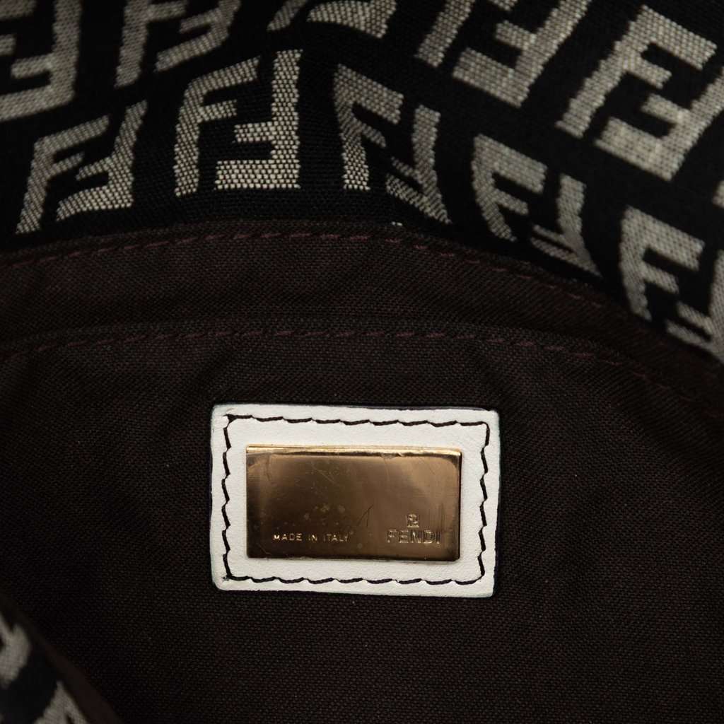 Fendi Zucchino Canvas Shoulder Bag Black Good - Box View