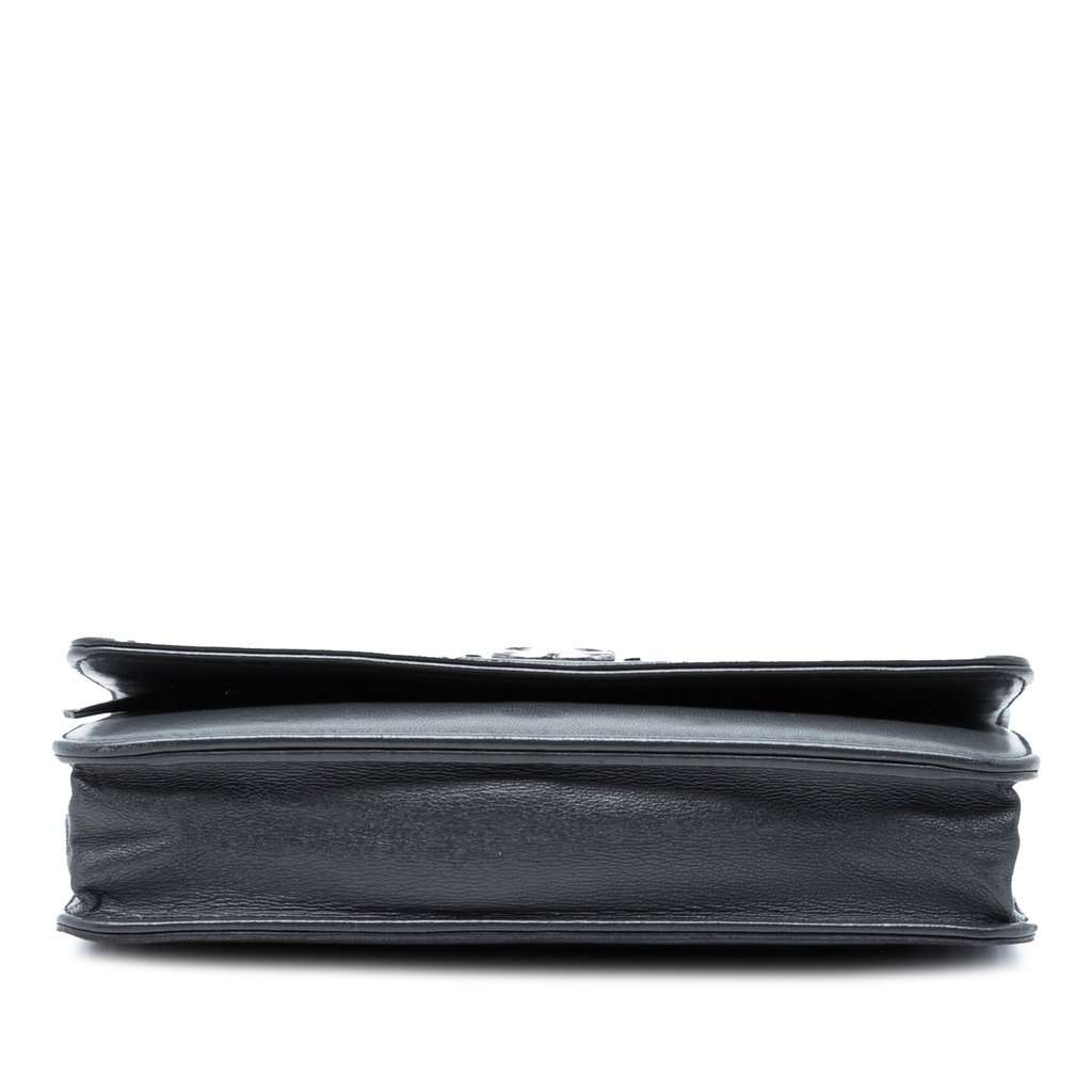 Chanel Quilted Lambskin Boy Wallet On Chain Black Leather Very good condition - Inside View