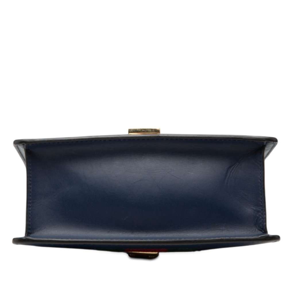 Gucci Mini Leather Sylvie Satchel Blue Leather Very good condition - Inside View