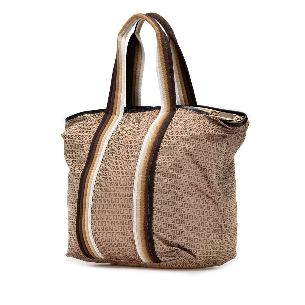 Fendi Micro Zucchino Nylon Tote Brown Very good - Back View