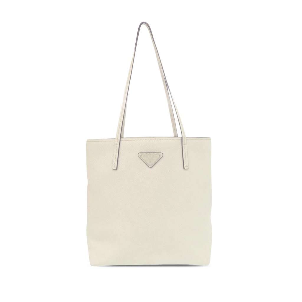 Prada Saffiano Lux Tote White Leather Very good condition - Front View