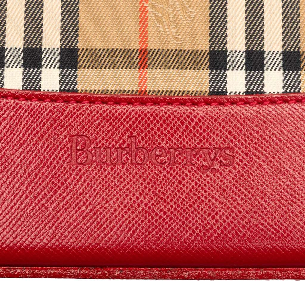 Burberry Haymarket Check Canvas Shoulder Bag Beige Very good condition - Box View