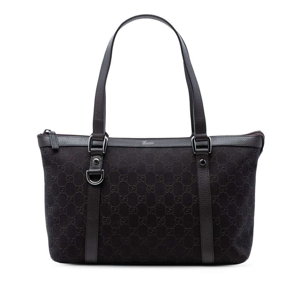 Gucci GG Denim Abbey D Ring Tote Brown Very good condition - Front View