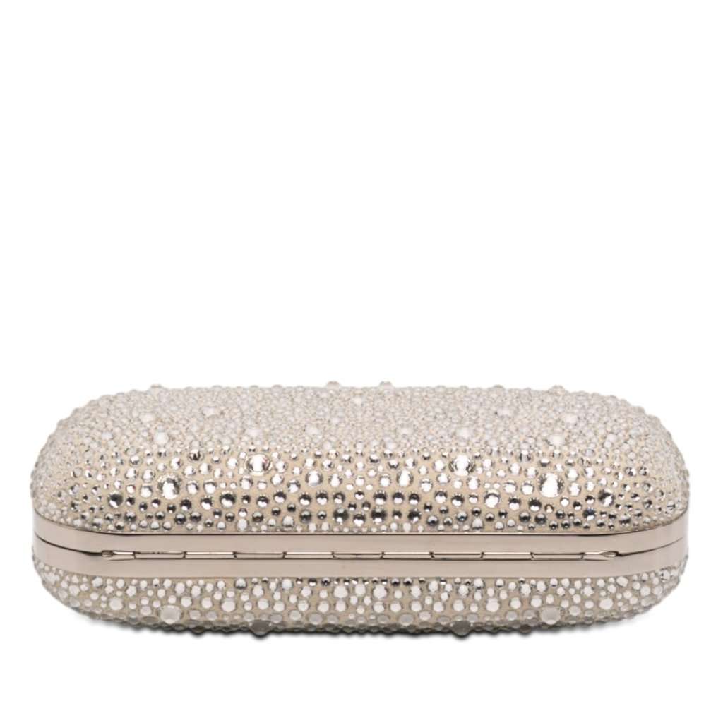 Alexander McQueen Crystal Embellished Satin Spider Clutch Brown Very good condition - Inside View
