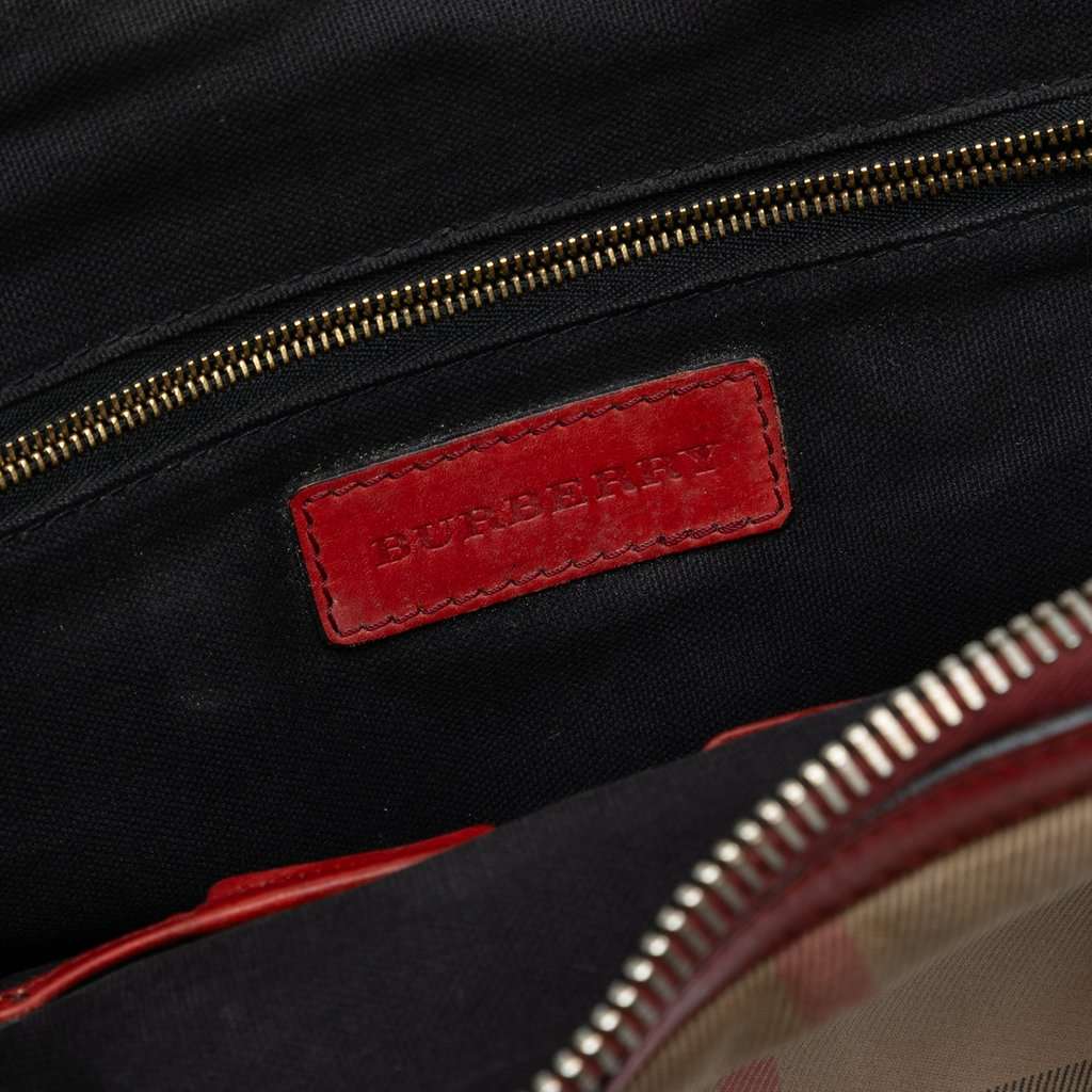 Burberry Small Leather Trimmed House Check Canvas Bridle Orchard Satchel Brown Very good - Box View