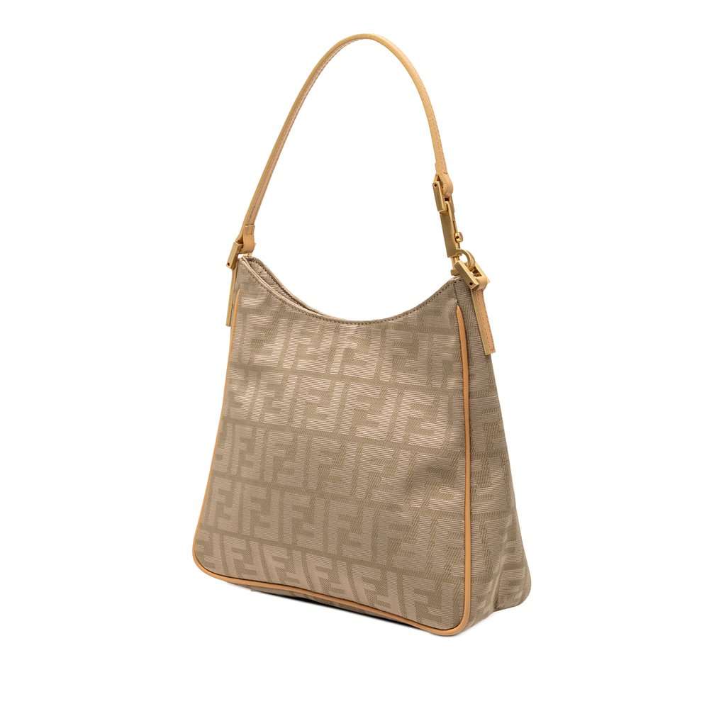 Fendi Zucca Canvas Shoulder Bag Brown Very good condition - Back View