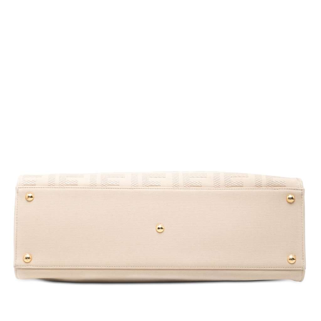 Fendi Zucca Embroidered Canvas Peekaboo X Tote Beige Very good - Inside View