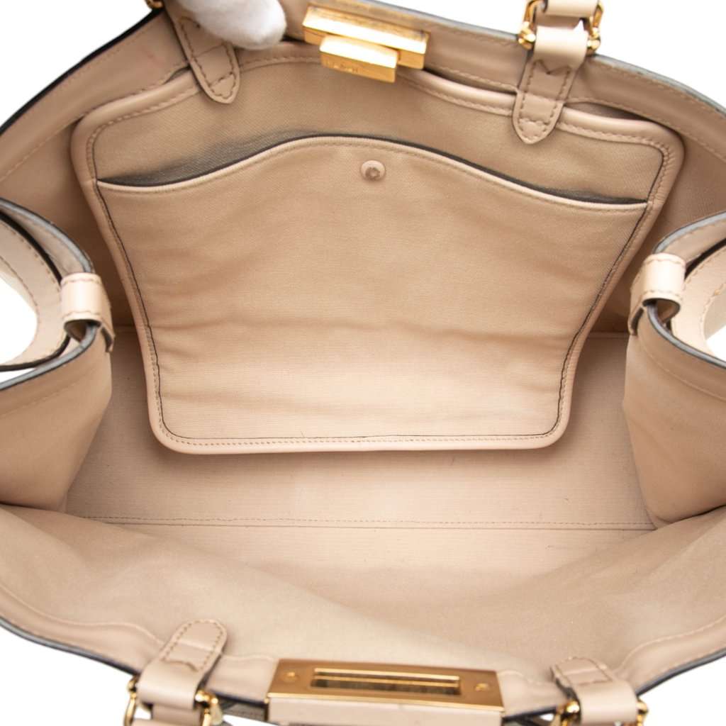 Fendi Zucca Embroidered Canvas Peekaboo X Tote Beige Very good - Model View