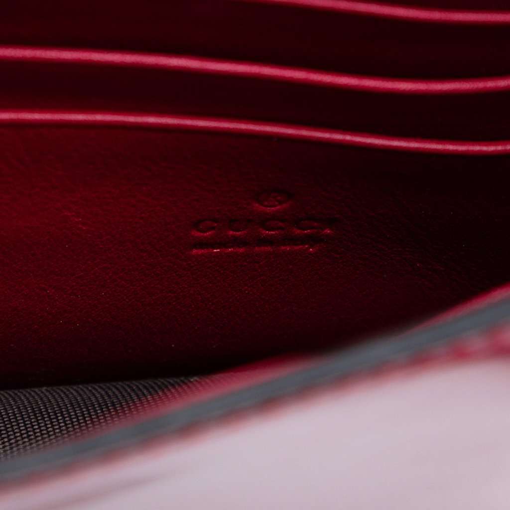 Gucci Leather Interlocking G Dollar Wallet On Chain Red Leather Very good condition - Box View