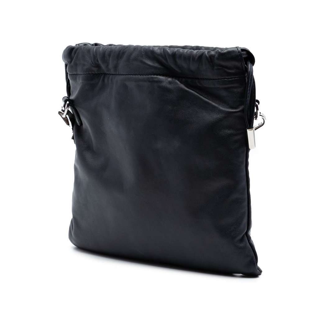 Fendi Leather Pack Pouch Bag Black Leather Very good - Back View