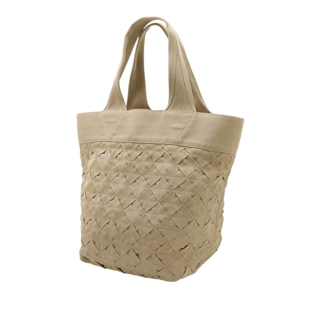 Bottega Veneta Canvas Intrecciato Webbing Open Tote Beige Very good condition - Back View