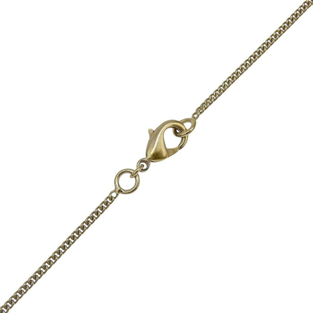 Chanel CC Gold Plated Rhinestone Pendant Necklace Gold Metal Very good condition - Model View