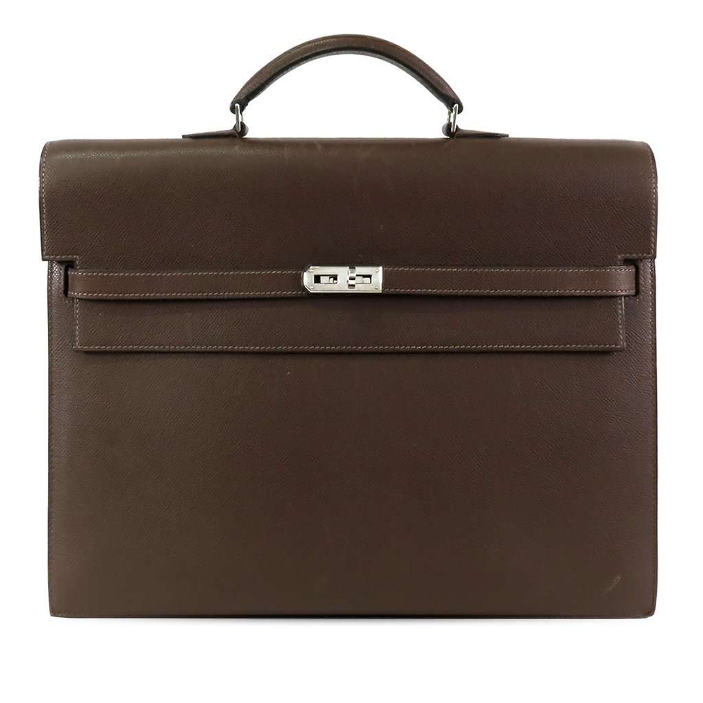 Hermès Epsom Kelly Depeches 38 Brown Leather Very good condition - Front View