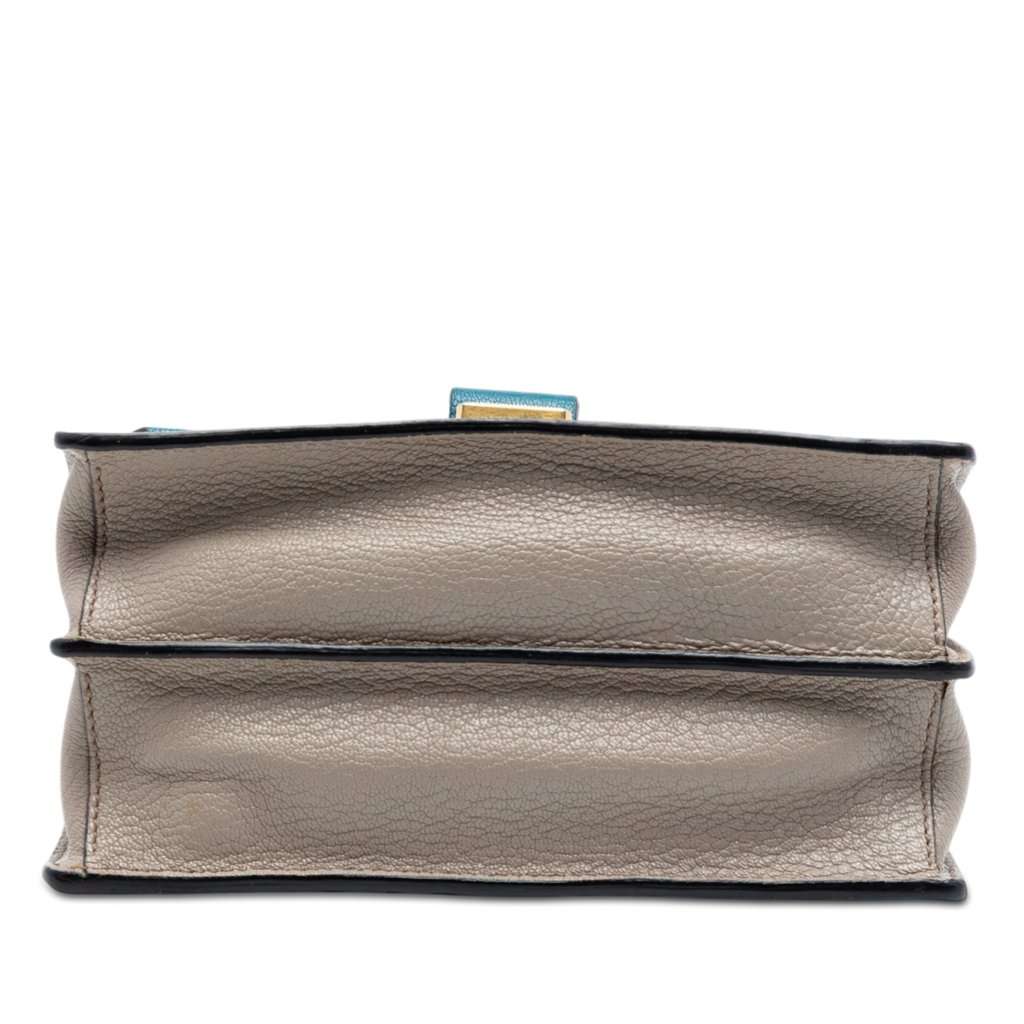 Miu Miu Bicolor Goatskin Madras Crossbody Blue Leather Very good condition - Inside View