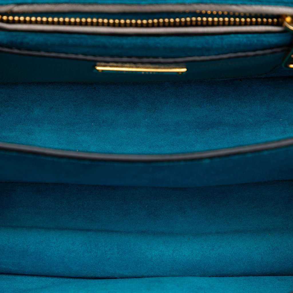 Miu Miu Bicolor Goatskin Madras Crossbody Blue Leather Very good condition - Model View