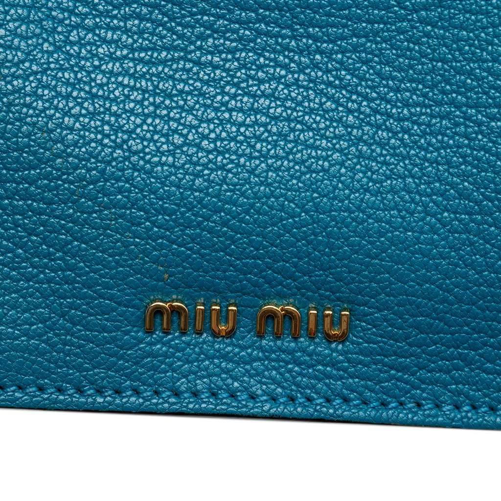 Miu Miu Bicolor Goatskin Madras Crossbody Blue Leather Very good condition - Box View