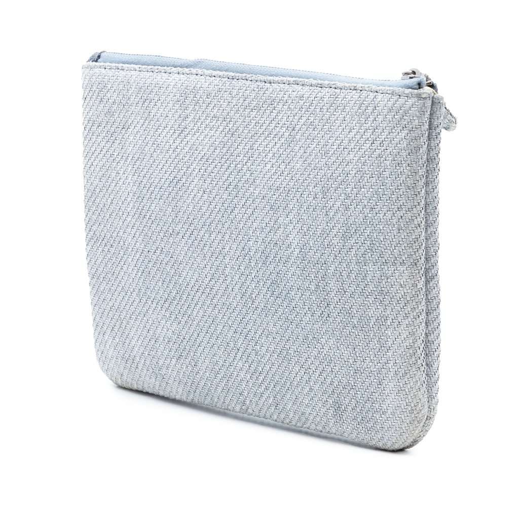 Chanel Small Denim Deauville O Case Clutch Blue Very good condition - Back View