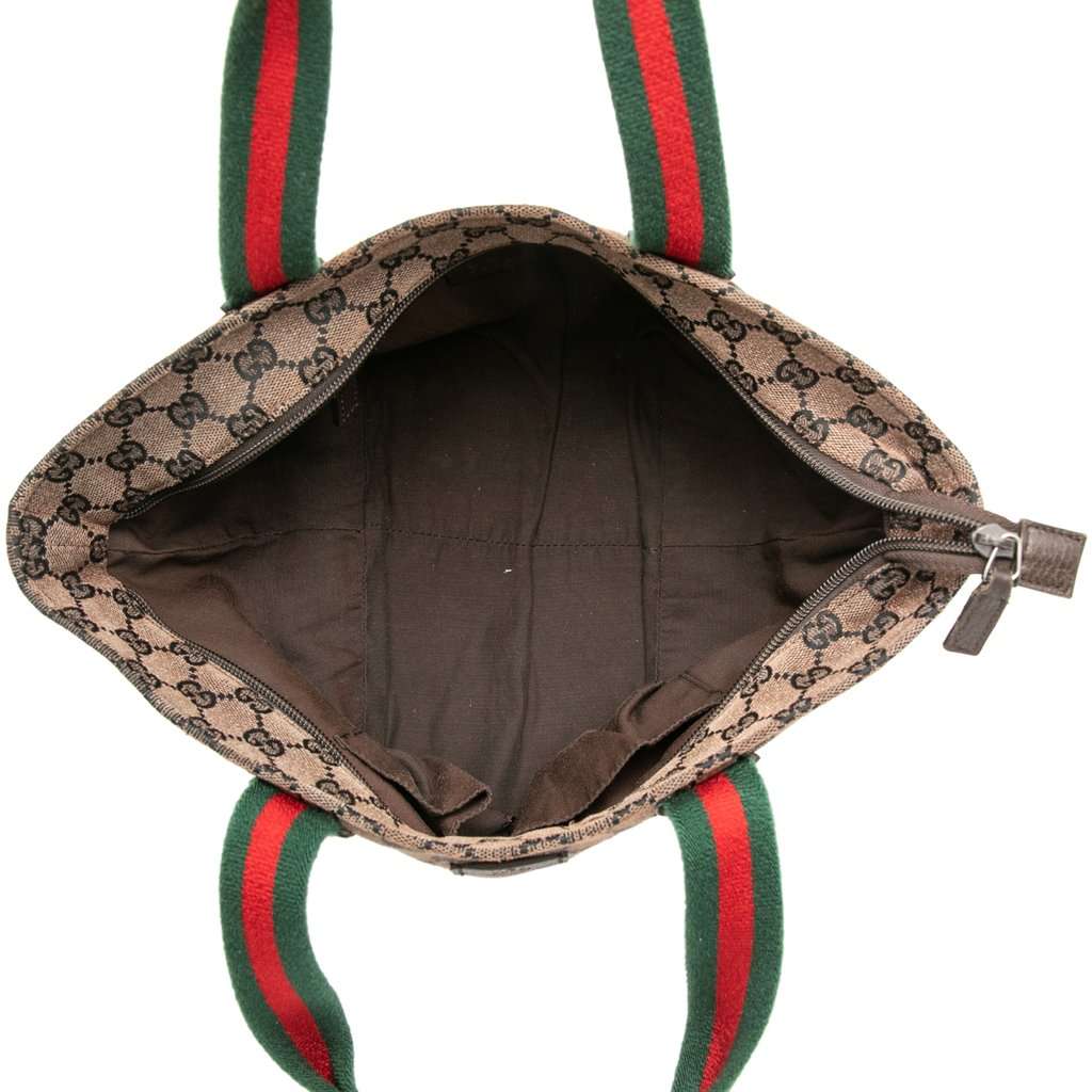 Gucci GG Canvas Web Tote Brown Very good condition - Model View