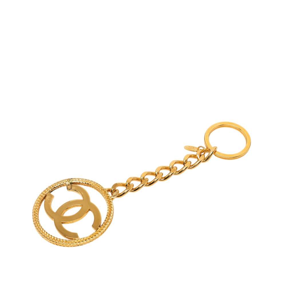 Chanel CC Gold Plated Key Chain Gold Metal Very good - Back View