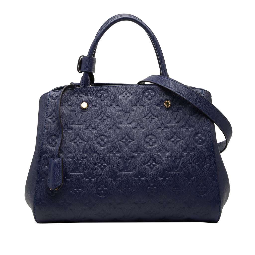 Louis Vuitton Monogram Empreinte Montaigne MM Blue Leather Very good condition - Front View