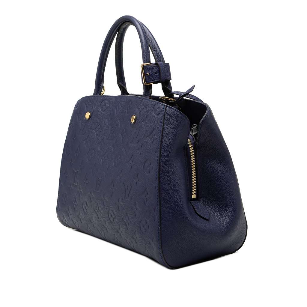 Louis Vuitton Monogram Empreinte Montaigne MM Blue Leather Very good condition - Back View