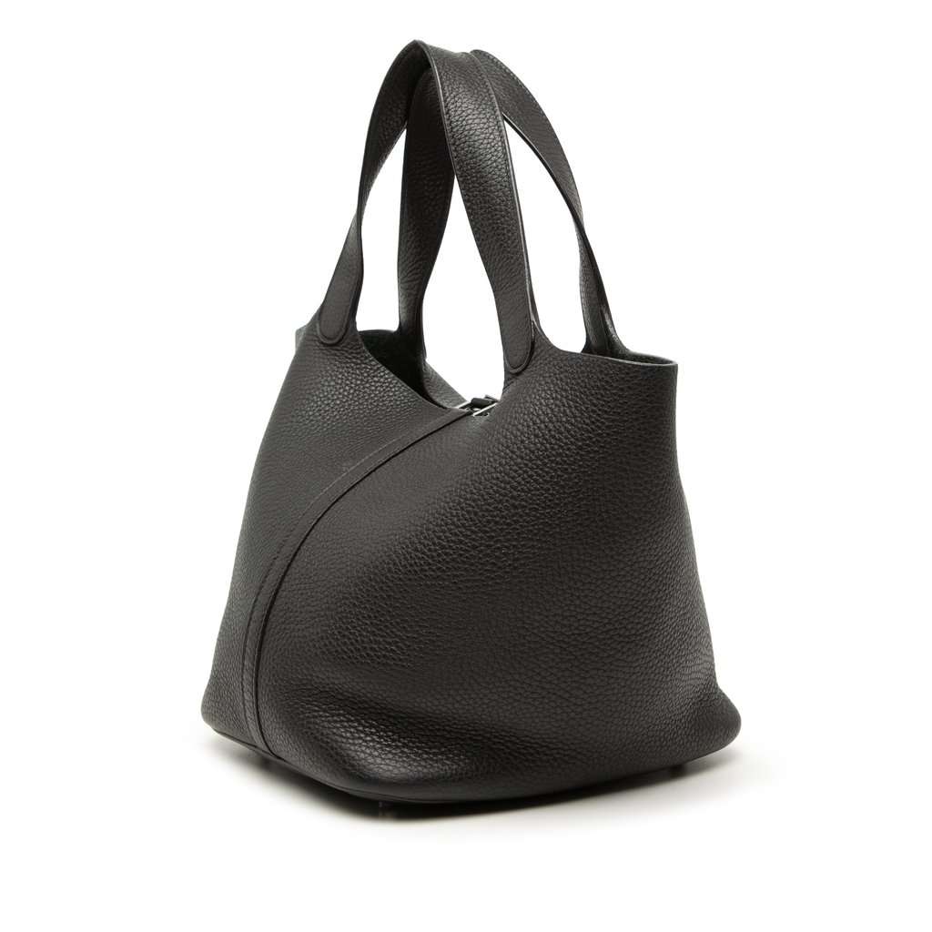 Hermès Clemence Picotin Lock 22 Black Leather Very good condition - Back View