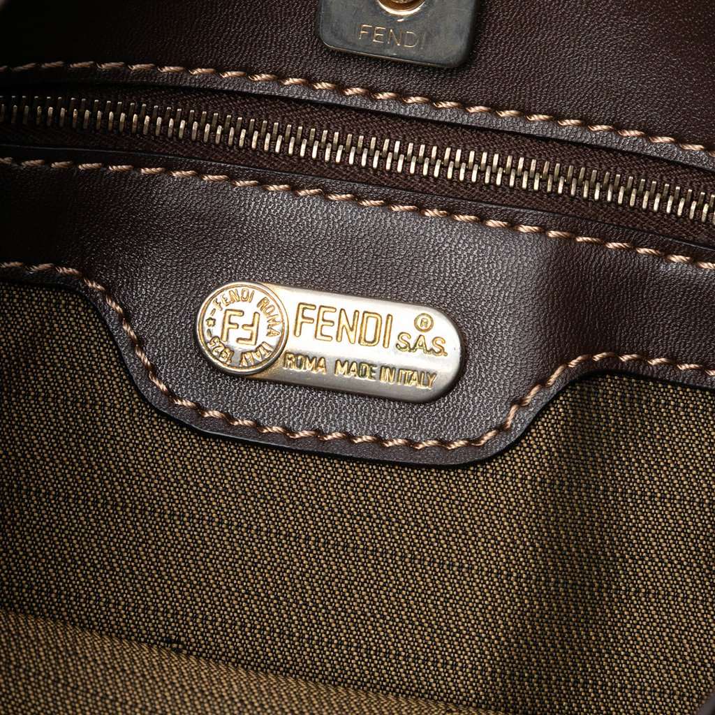 Fendi Zucca Coated Canvas Shoulder Bag Brown Very good condition - Box View