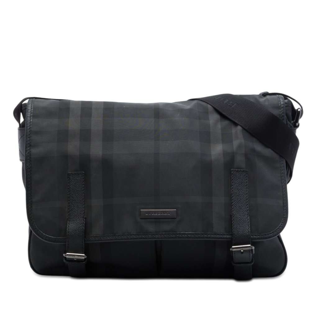 Burberry Smoke Check Nylon Messenger Bag MultiColor Very good - Front View