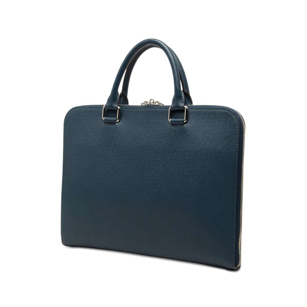 Louis Vuitton Taiga Porte Documents Slim Blue Leather Very good - Back View