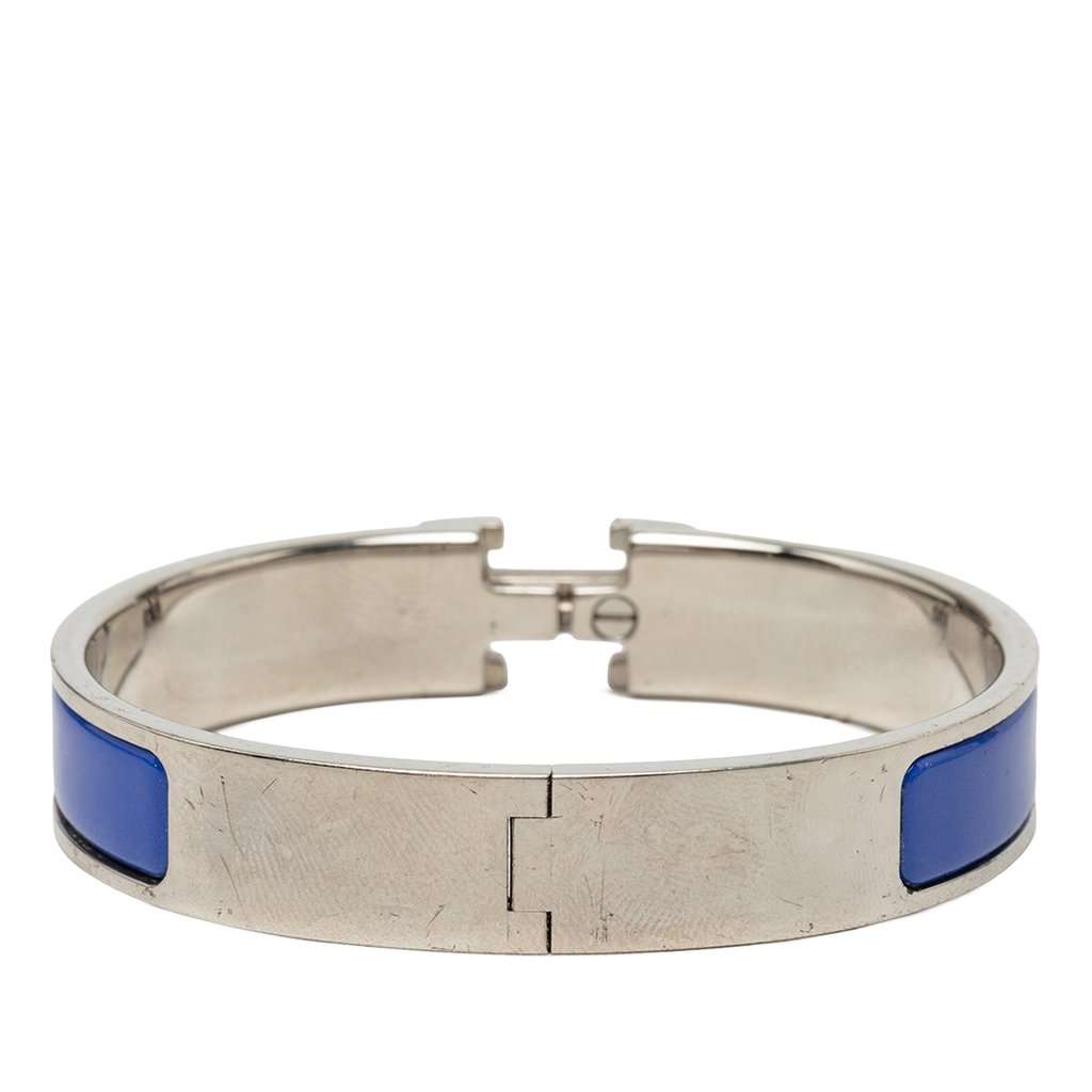 Hermès Narrow Enamel Clic H Bracelet PM Blue Very good - Inside View