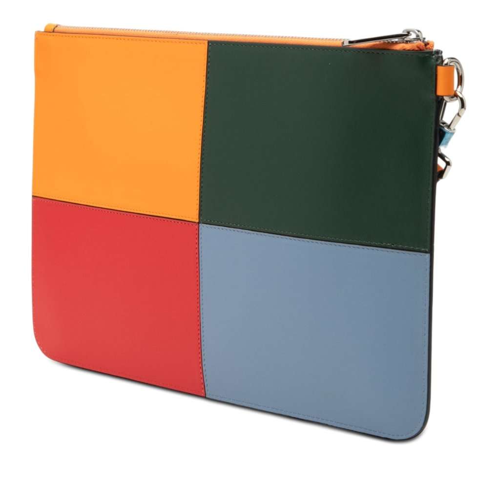 Burberry Leather Colorblock Clutch Orange Leather Very good condition - Back View