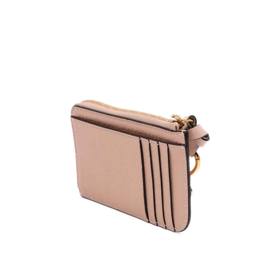 Chloé Grained Leather Alphabet Zip  Card Holder Pink Leather Very good condition - Back View