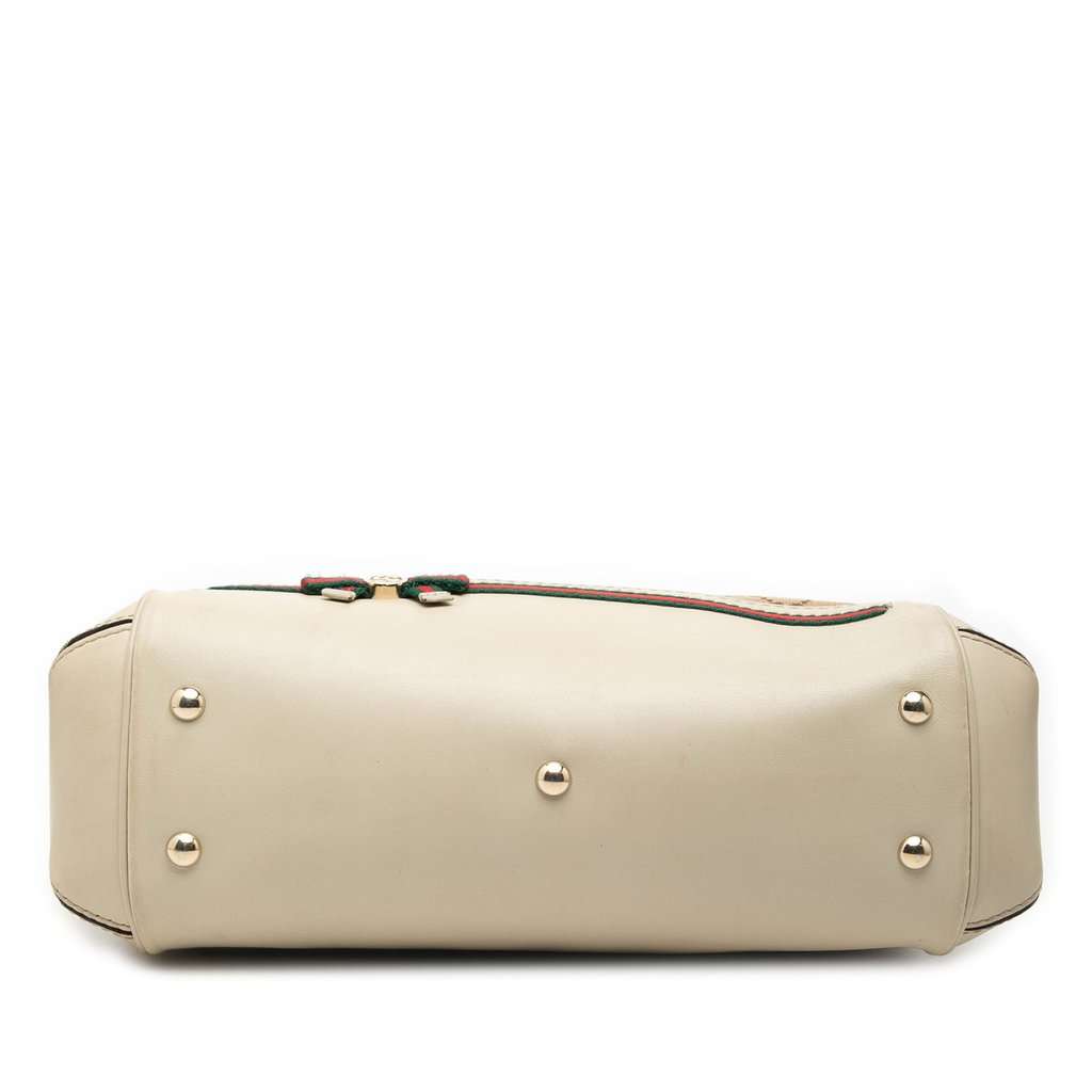 Gucci GG Canvas Web Mayfair Satchel Beige Very good - Inside View
