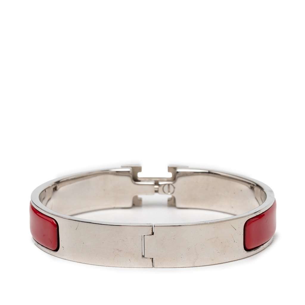 Hermès Narrow Enamel Clic H Bracelet PM Red Very good - Inside View