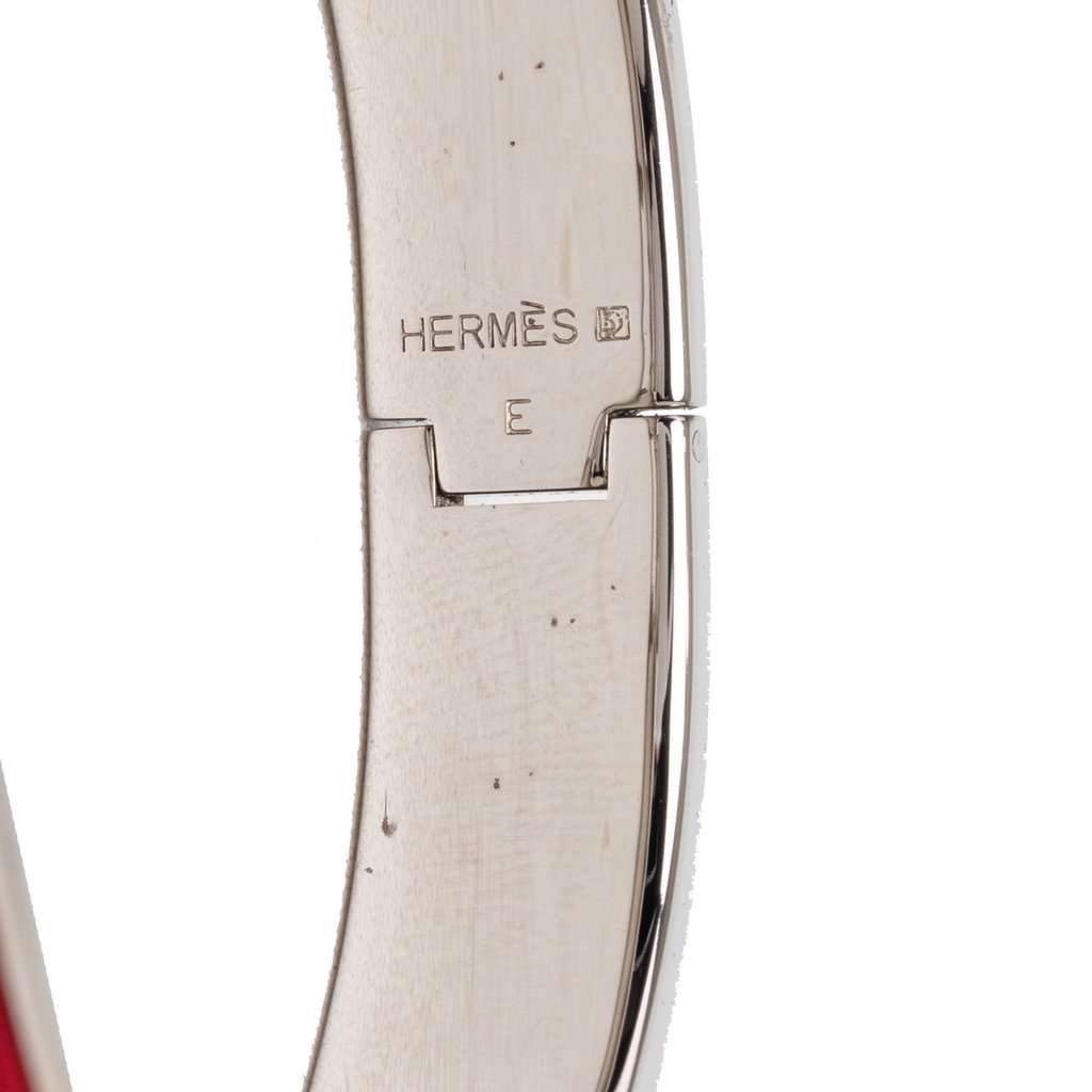 Hermès Narrow Enamel Clic H Bracelet PM Red Very good - Model View