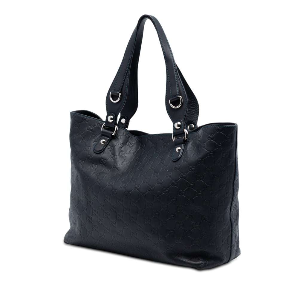 Gucci Medium Guccissima Icon Bit Tote Blue Leather Very good condition - Back View