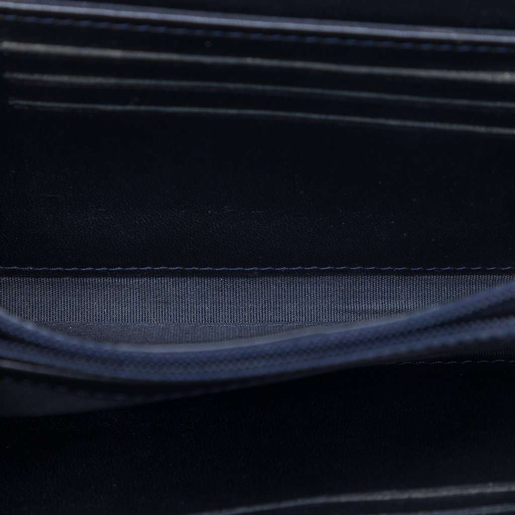 Chanel CC Chevron Lambskin Studded Wallet On Chain Blue Leather Very good - Model View