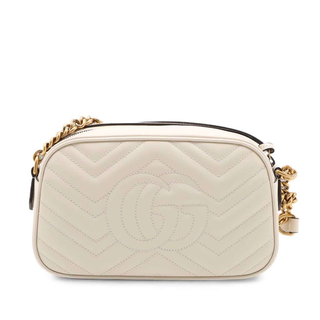 Gucci Small GG Marmont Matelasse Leather Crossbody Brown Leather Very good - Back View