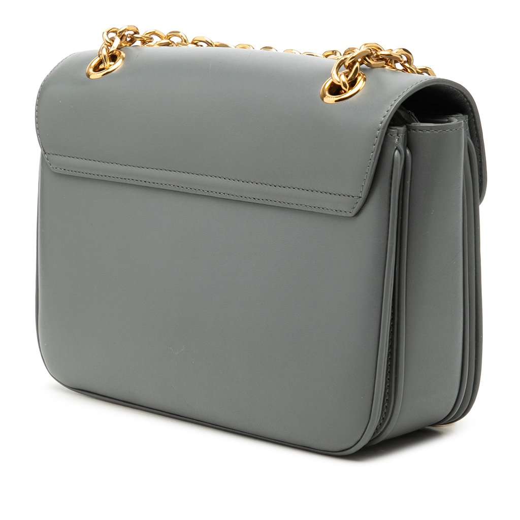 Celine Medium Calfskin C Crossbody Green Leather Very good - Back View