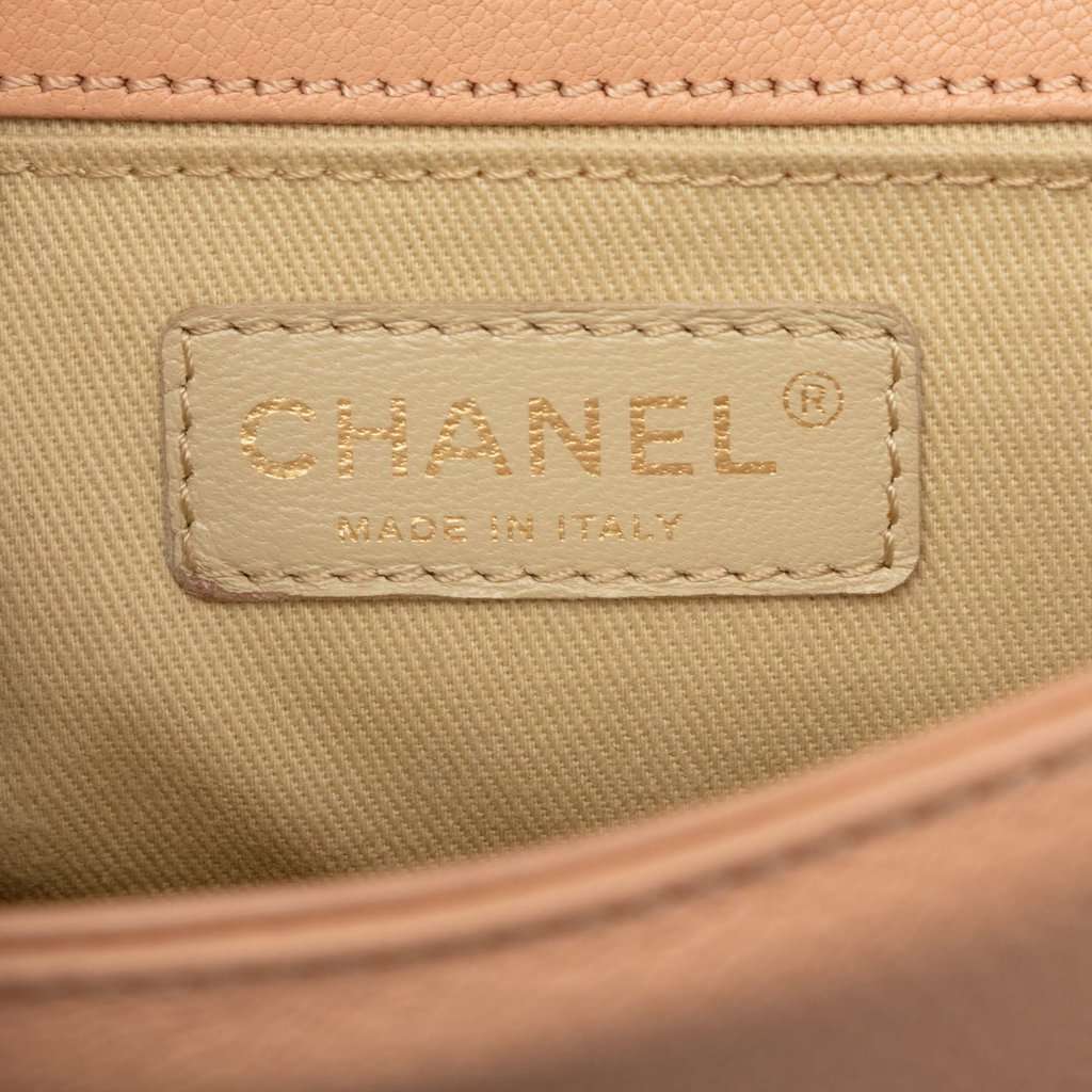 Chanel Large Quilted Goatskin Reissue 2.55 Rita Top Handle Flap Beige Leather Very good condition - Box View