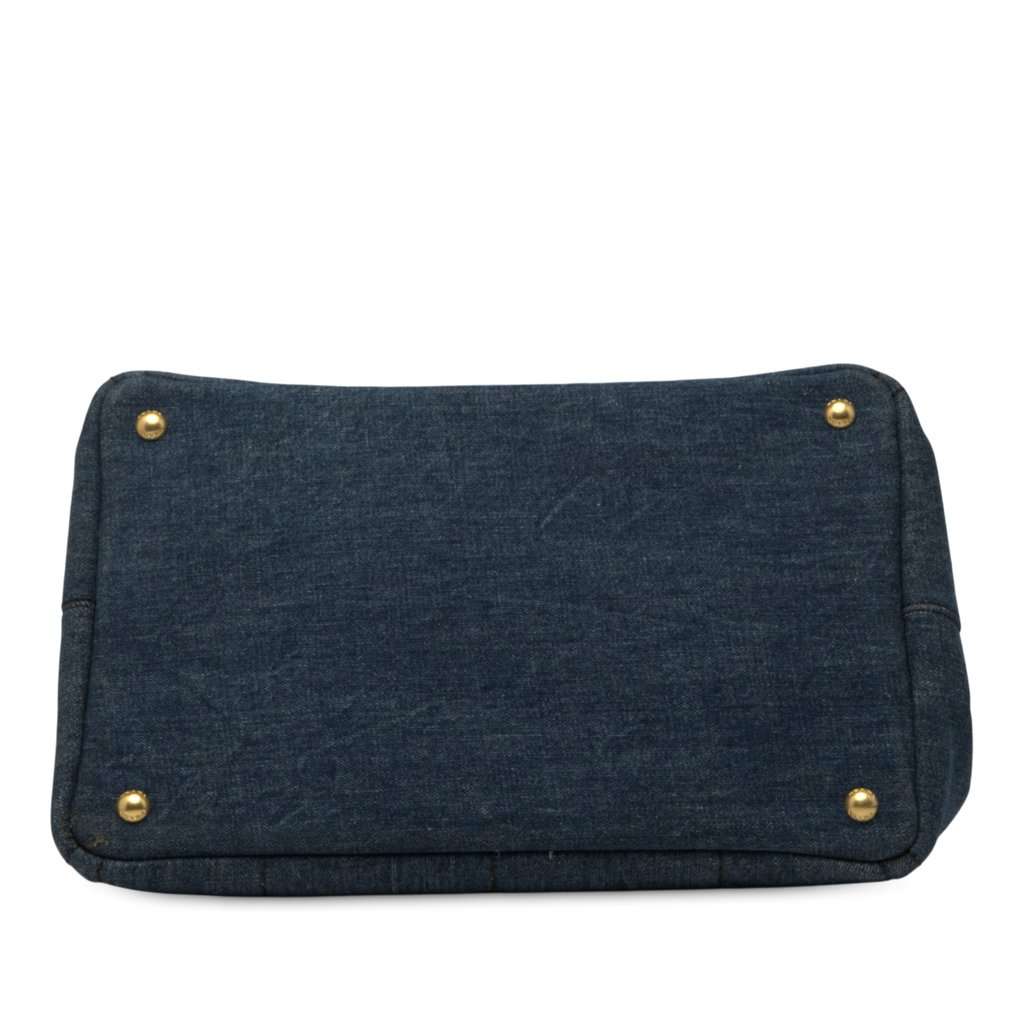 Prada Denim Canapa Logo Satchel Blue Very good condition - Inside View